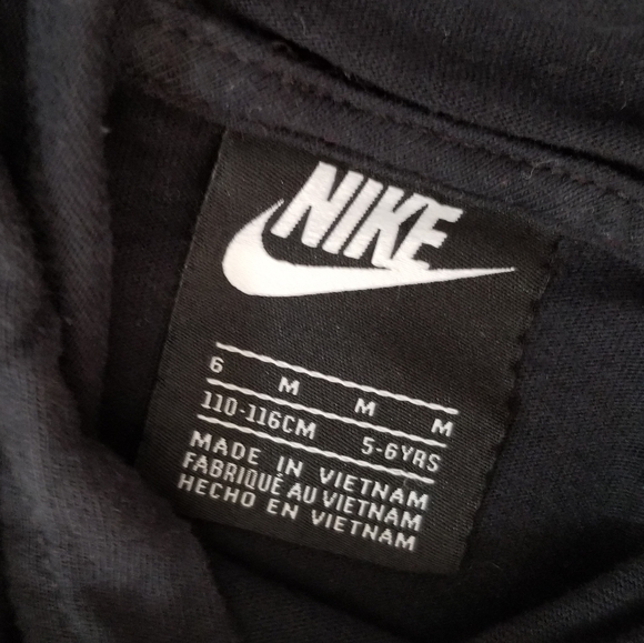 Nike Camo Swoosh Little Boys Black Long Sleeve Hooded Logo Tee Shirt M 5-6yrs - Picture 7 of 10